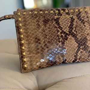 MICHAEL KORS snakeskin clutch